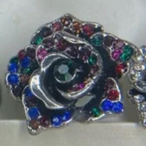 NIB SINGLE Rainbow Rose Adjustable Band Ring - MYSTERY CENTER GEM